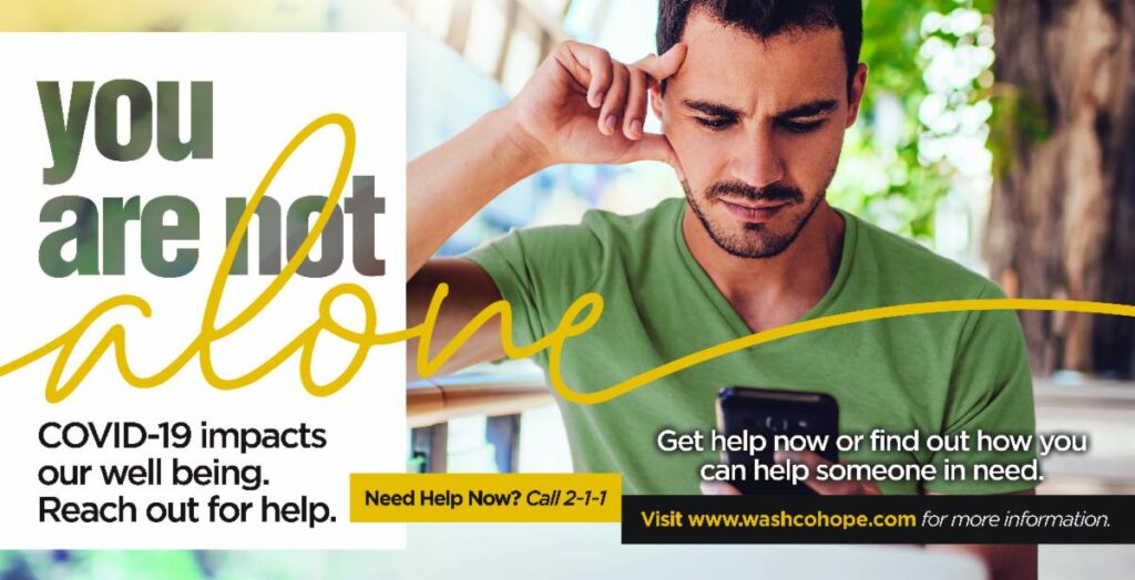 You are not alone. Need help now? call 2-1-1