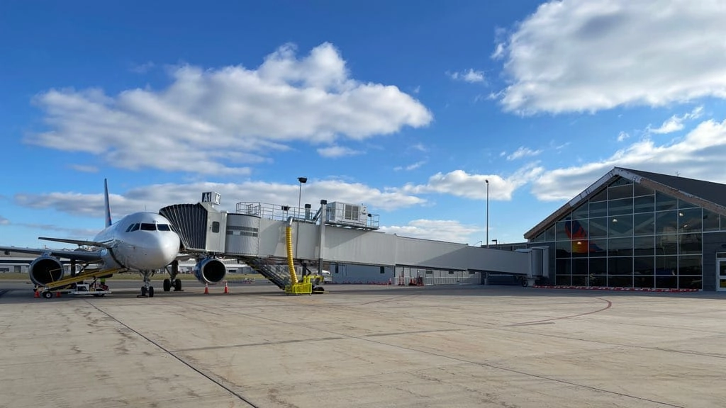 Photo of upgrades to the terminal and boarding areas at HGR