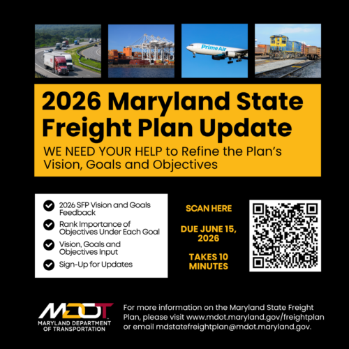 Maryland Department of Transportation Seeks Public Input for 2026 State Freight Plan Update