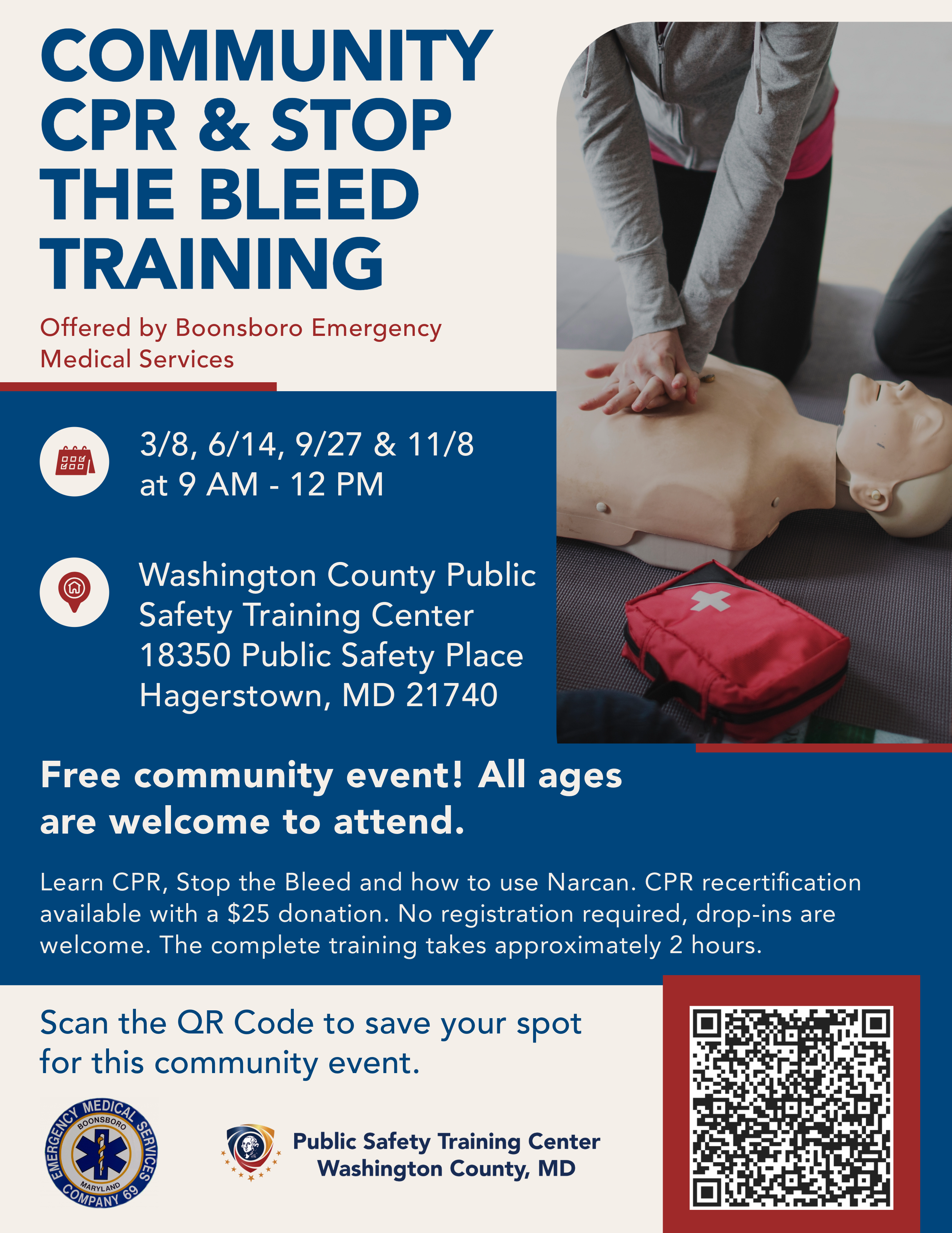 Boonsboro Medical Services Hosts Free Community CPR & Stop the