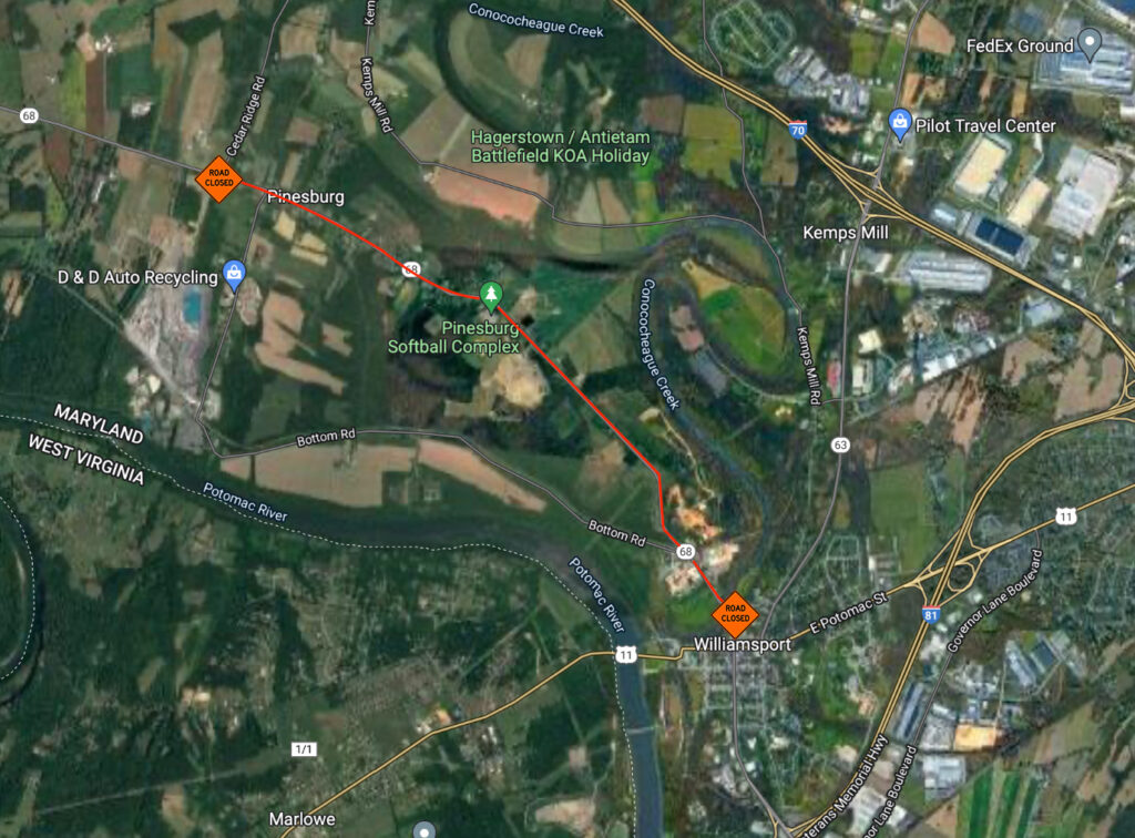 TRAFFIC ALERT: Road Closure on MD 68