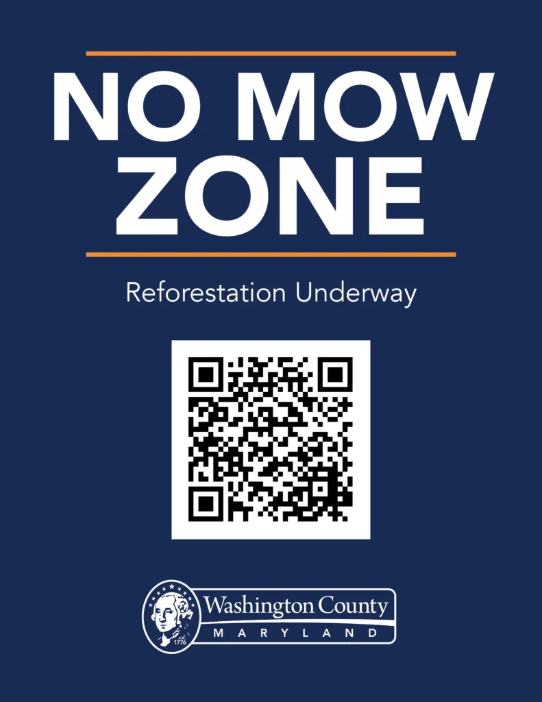 No Mow Zone sign