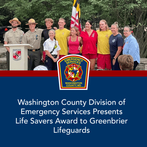 Washington County Division of Emergency Services Presents Life Savers Award to Greenbrier Lifeguards