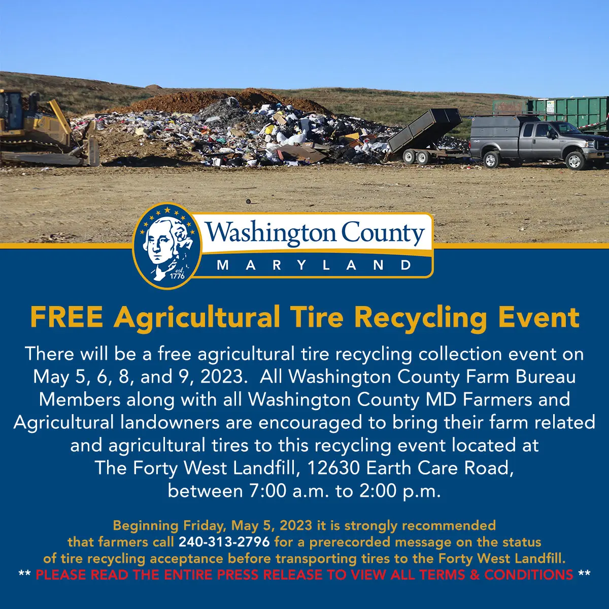 Agricultural Tire Recycling Collection at Forty West Landfill