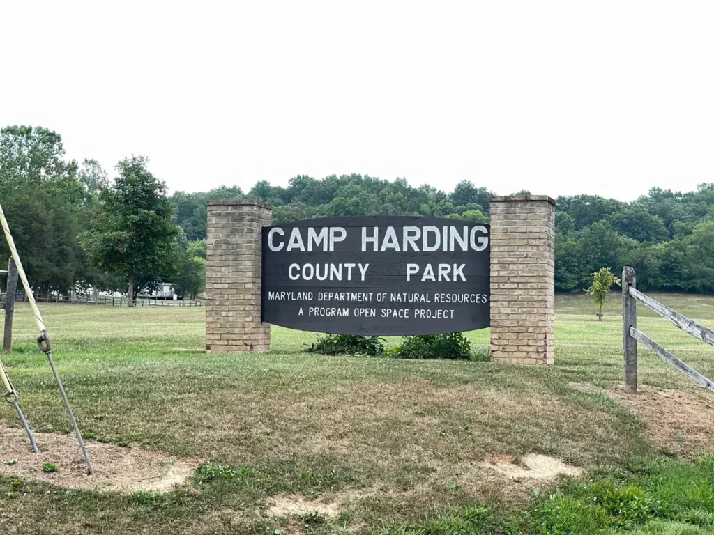 Photo of entrance sign at Camp Harding Park