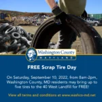 Free Scrap Tire Day. On Saturday September 10, 2022, click for full details