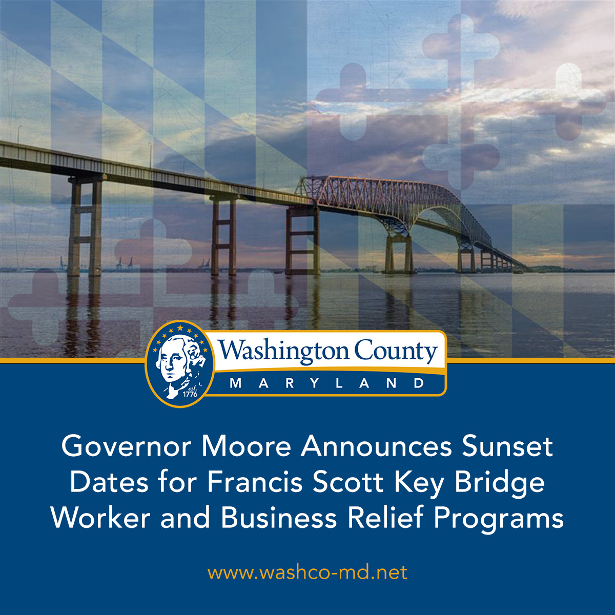 Governor Moore Announces Sunset Dates for Francis Scott Key Bridge Worker and Business Relief Programs