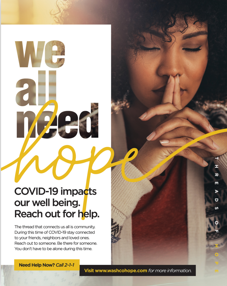 We all need hope. Call 2-1-1.