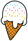 White ice cream cone indicates all other ice cream shops in the county
