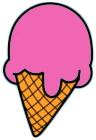 Pink ice cream cone indicates an official stop on the Ice Cream Trail