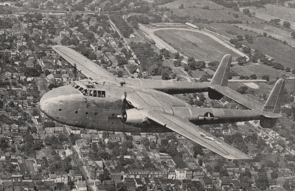 Photo of a plane flying over historic Hagerstown fairgrounds