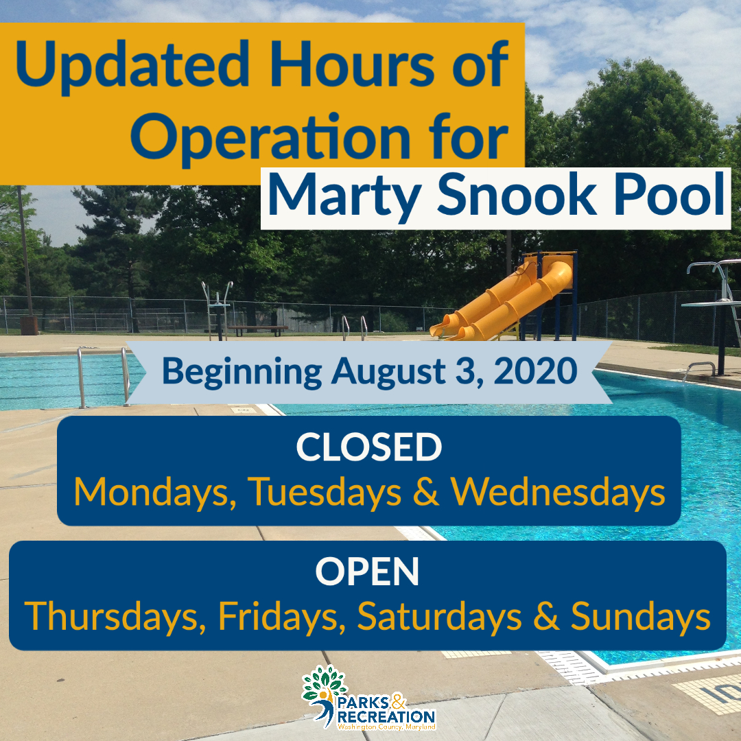 Marty Snook Pool Change of Hours in Operation Washington County